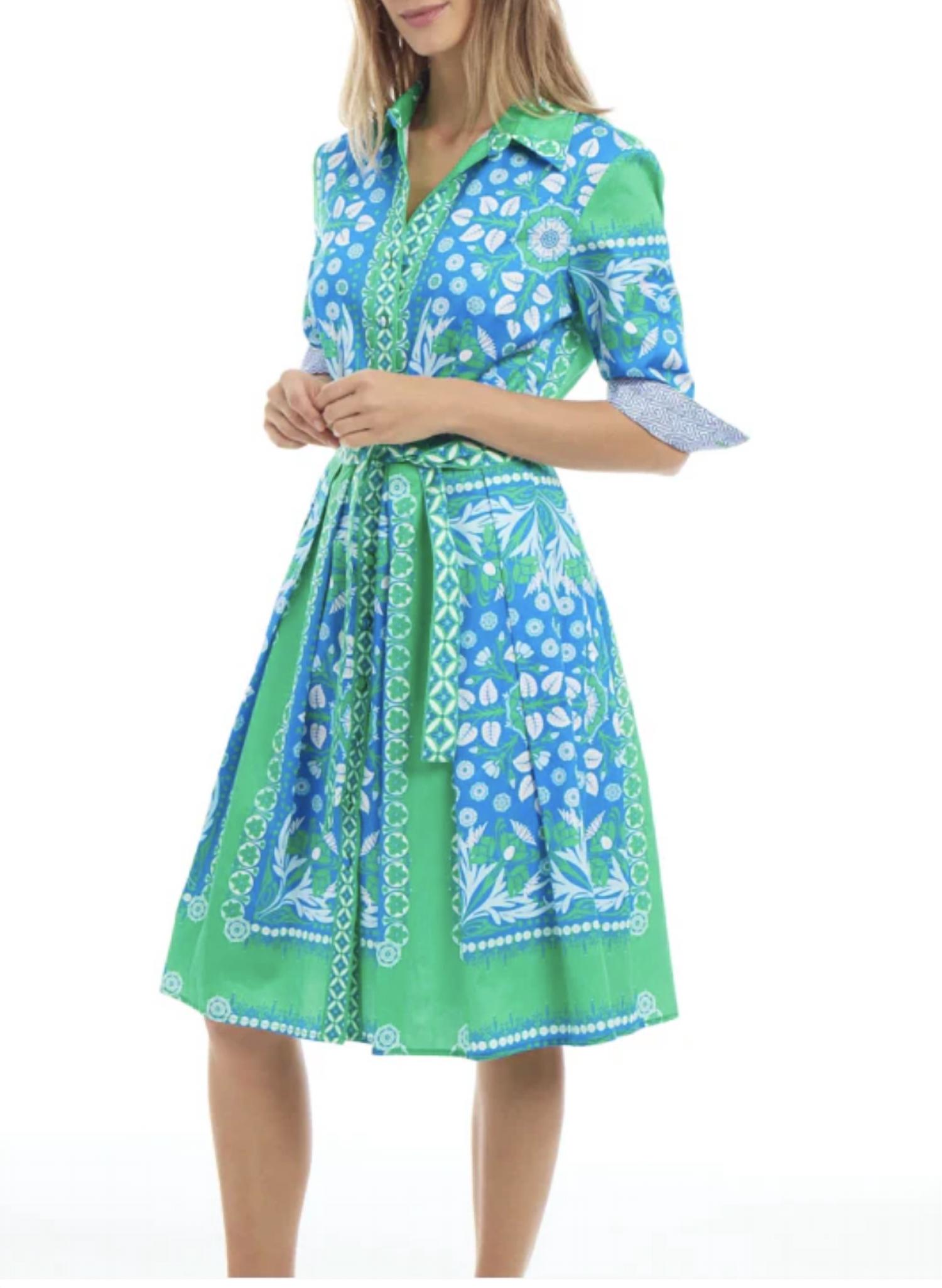 PATTY KIM Kelly Dress Gree/Blue in green - women's dress