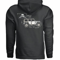 Land Pirate Men's Ghost Skull Flag Hoodie in black - men's shirt - detail view
