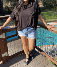 Zenana - Oversized Ribbed Short Sleeve Top