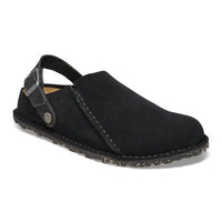 BIRKENSTOCK Women's Lutry Suede Clog in black - women's shoe - detail view
