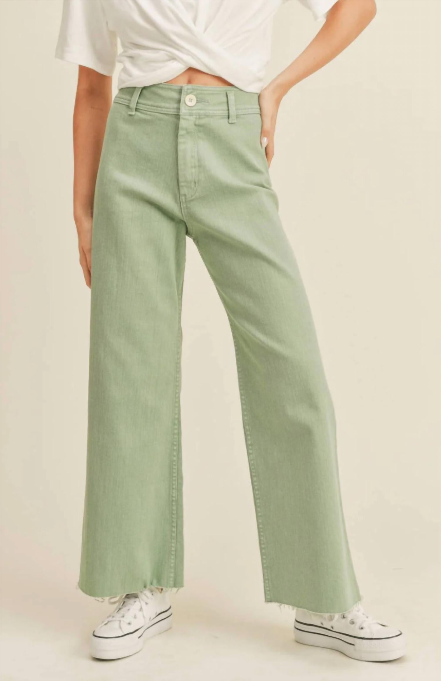 Miou Muse - Straight Wide Leg Denim Pants