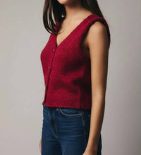 Sunday Edition - Margo Button Lurex Sweater Vest
