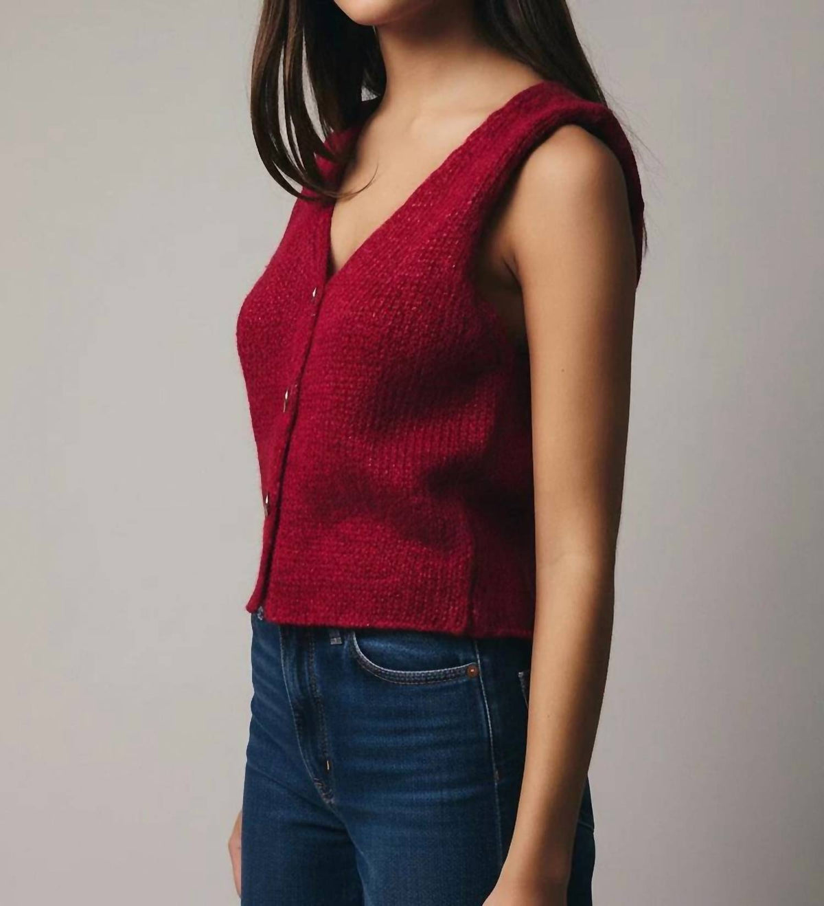 Sunday Edition - Margo Button Lurex Sweater Vest