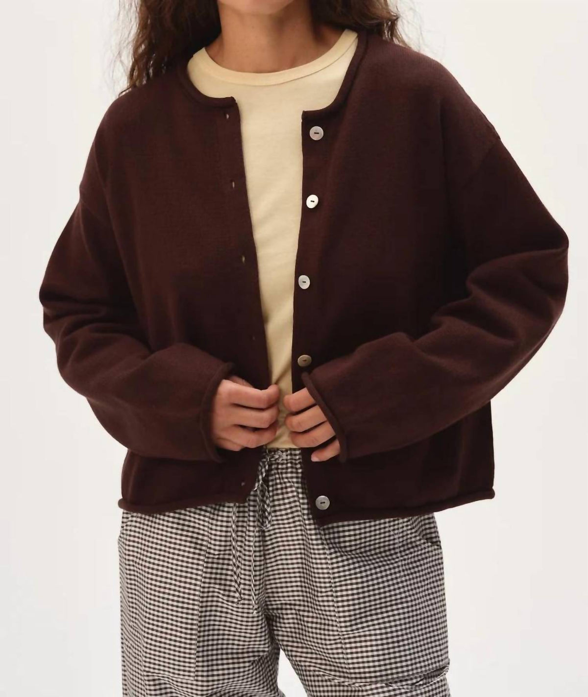 Donni. - Cotton Knit Roll Cardigan