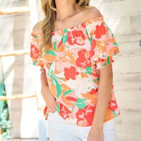 Hailey & Co - Off The Shoulder Floral Top - Plus