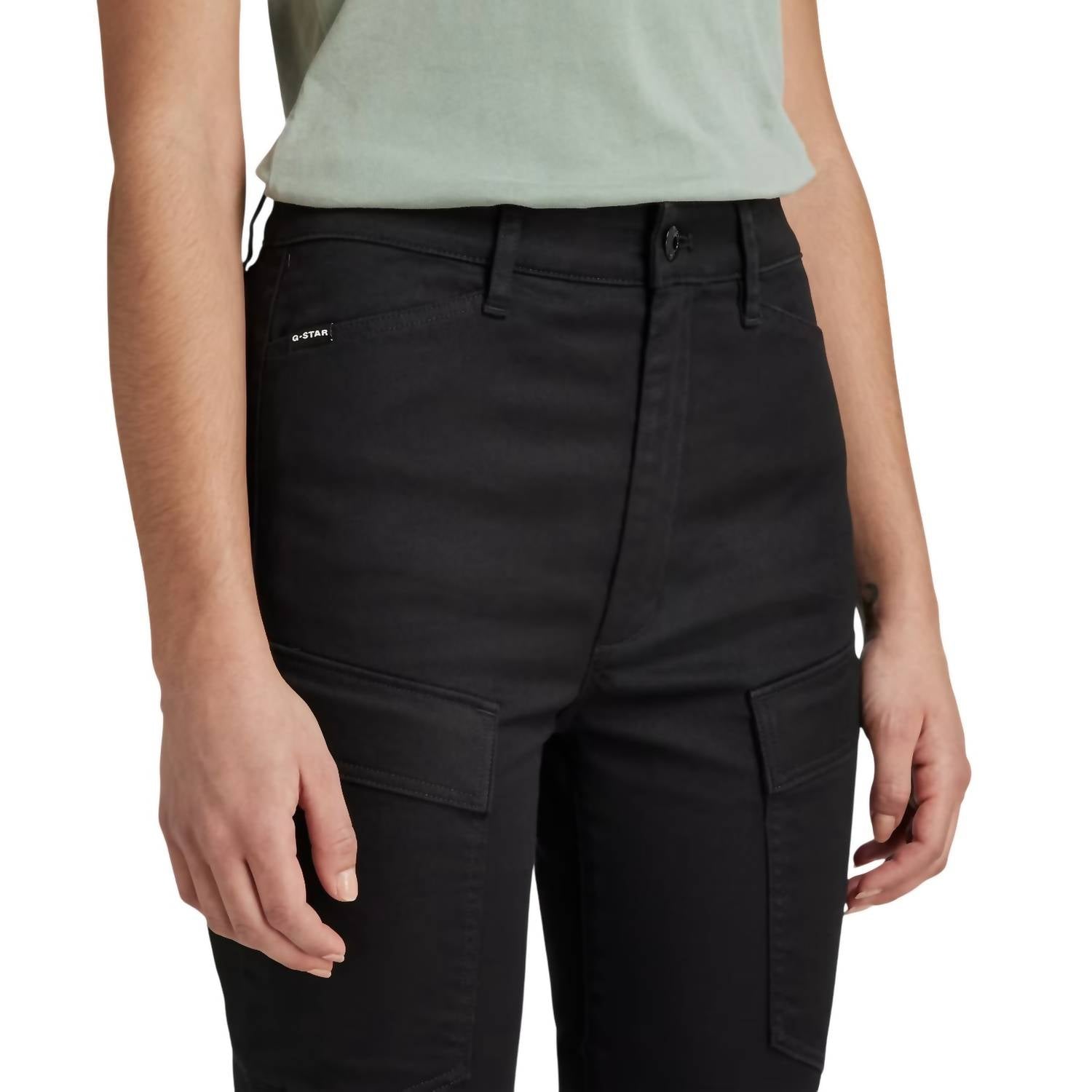 G-Star Women’s Kafey Cargo Ultra-high Skinny Jeans in black - women's jeans - alternate view
