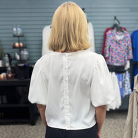 Ee:Some - Tie Front Bubble Sleeve Blouse