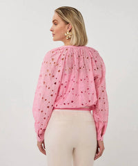 Esqualo - Embroidered Anglaise Rilou Raglan Blouse