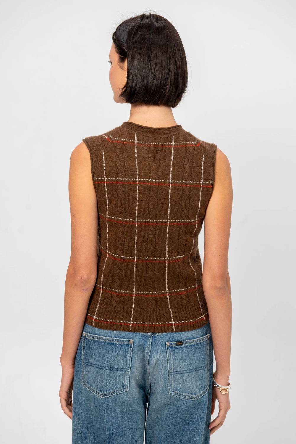 Guest In Residence - Check Sleeveless Vest