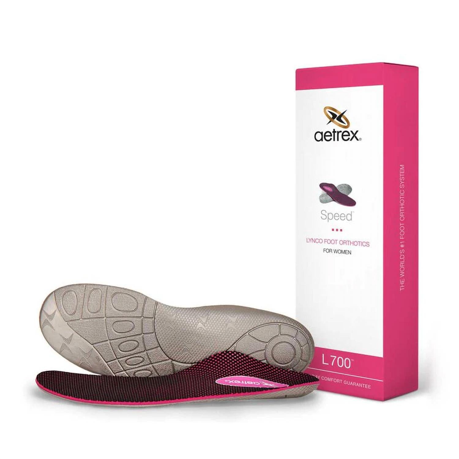 Aetrex Women's Speed Orthotics Insole in pink grey - women's sneaker
