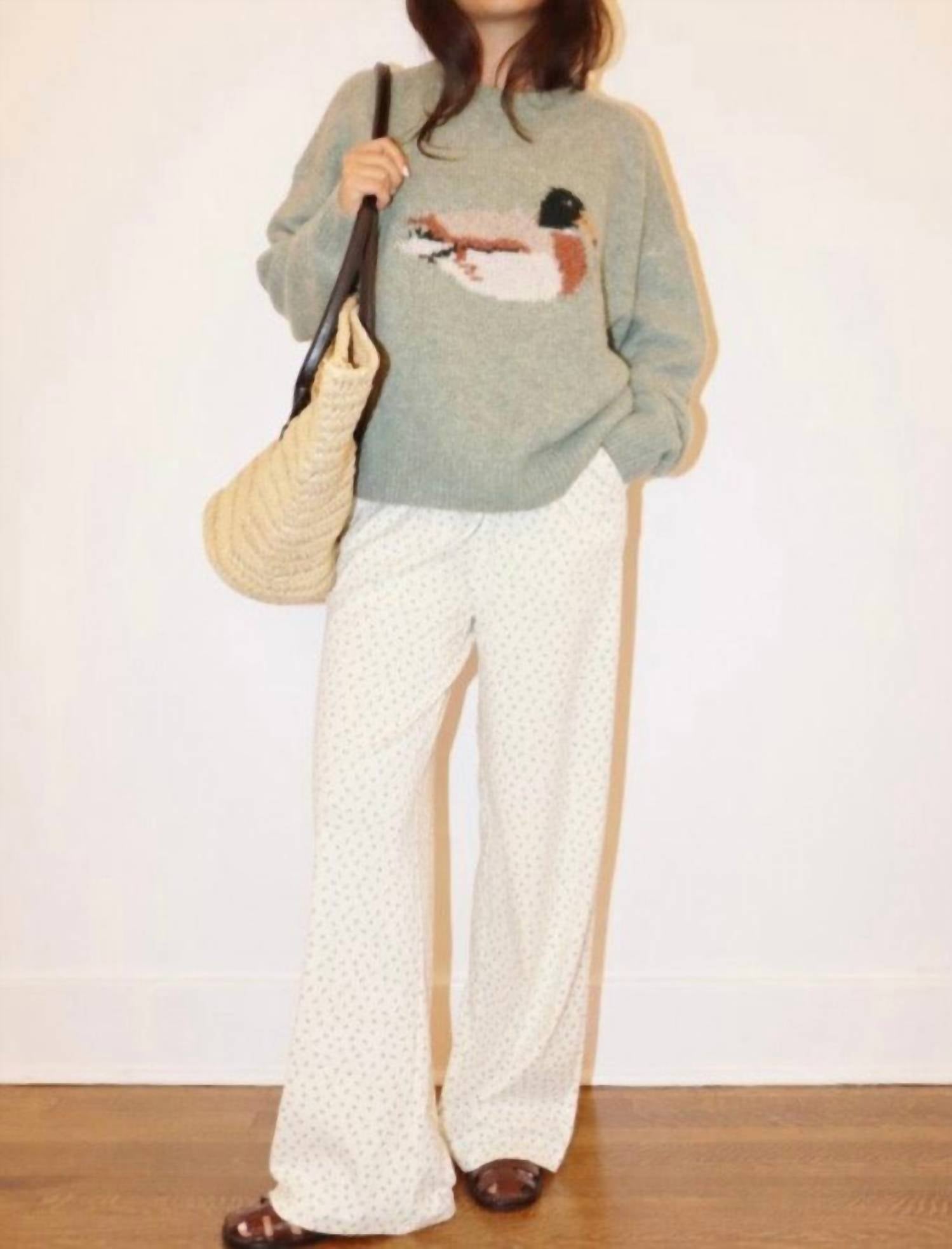 Bailey Rose Women's Floral Drawstring Pants in cream - women's pants - view 7