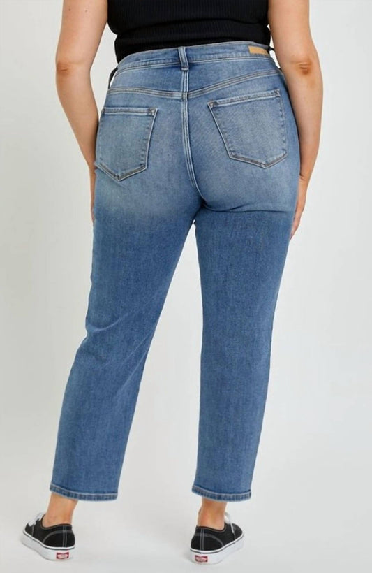 Cello - Mid Rise Crop Mom Jeans