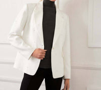 Karen Kane Pearl Embellished Blazer in off white - women's jacket - view 6