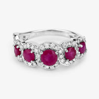Diana M Jewels Women's Round Natural Ruby Fashion Ring (1.99 Ct) - Classic in 14k white gold - women's jewelry