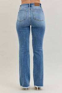 Judy Blue - High Waist Destroy Fray Hem Bootcut Denim Jean