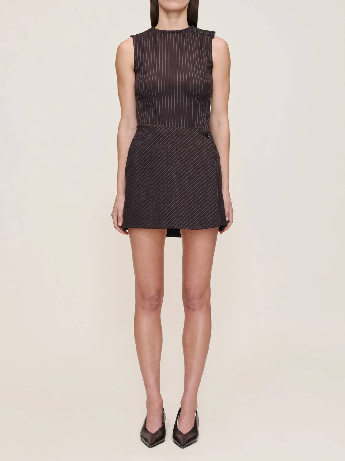 Dl1961 - Women'S - Tailored Top - Brown/Blue Stripe (Wool)