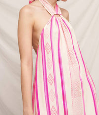 En Creme - Halter Embroidered Maxi Dress