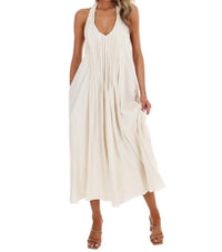 In February - Women's Softly Flowing Halter Midi Dress