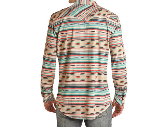 Rock & Roll Denim - Aztec Stripe Button Down Shirt