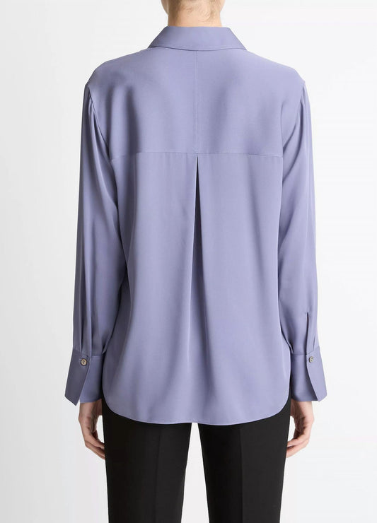 Vince - Stretch-silk Button-front Blouse