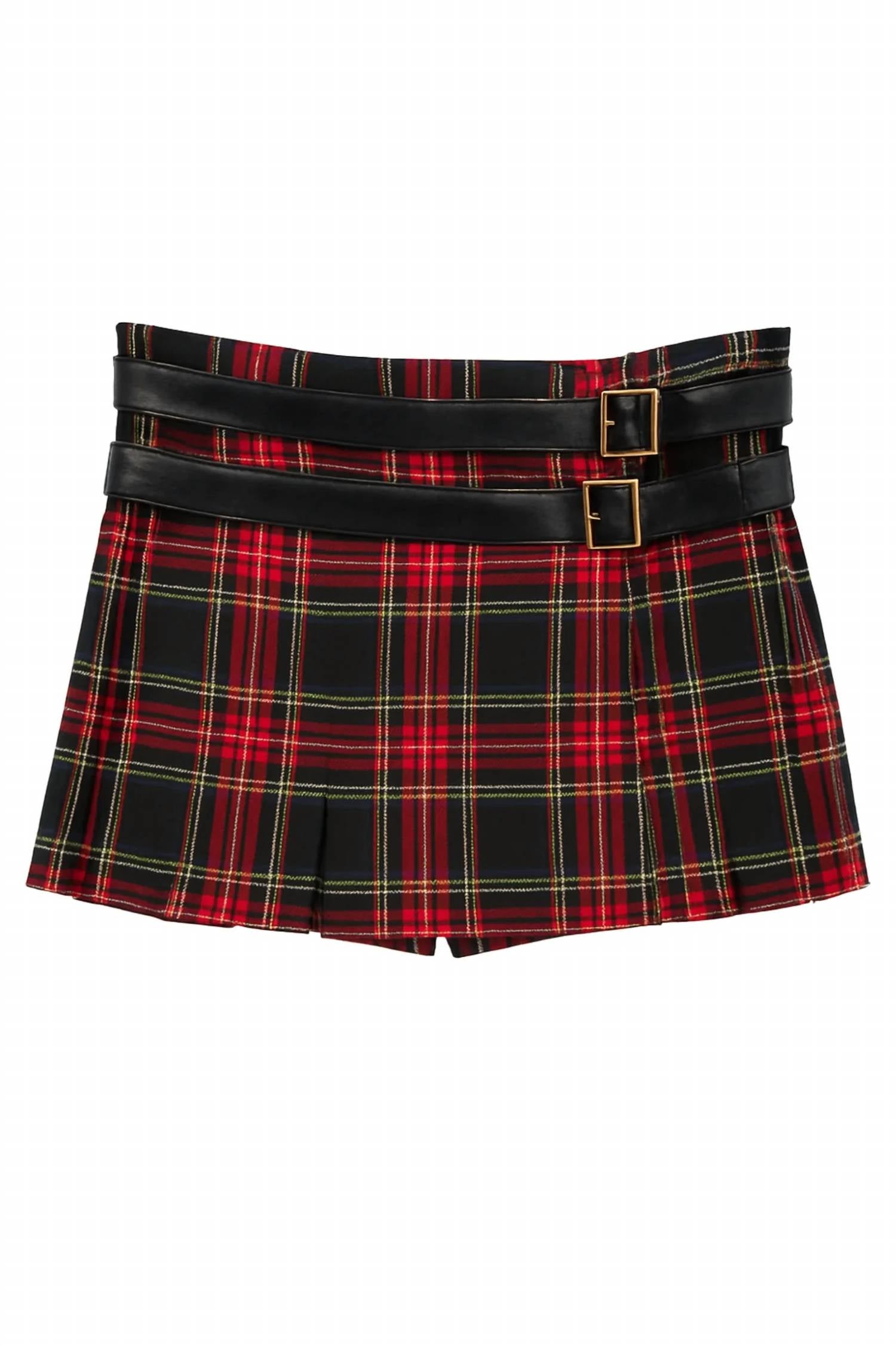 Katie J Nyc - Women's Axel Buckle Detail Mini Skirt