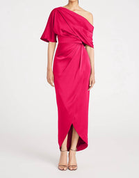 Theia - Rayna One Shoulder Draped Dress