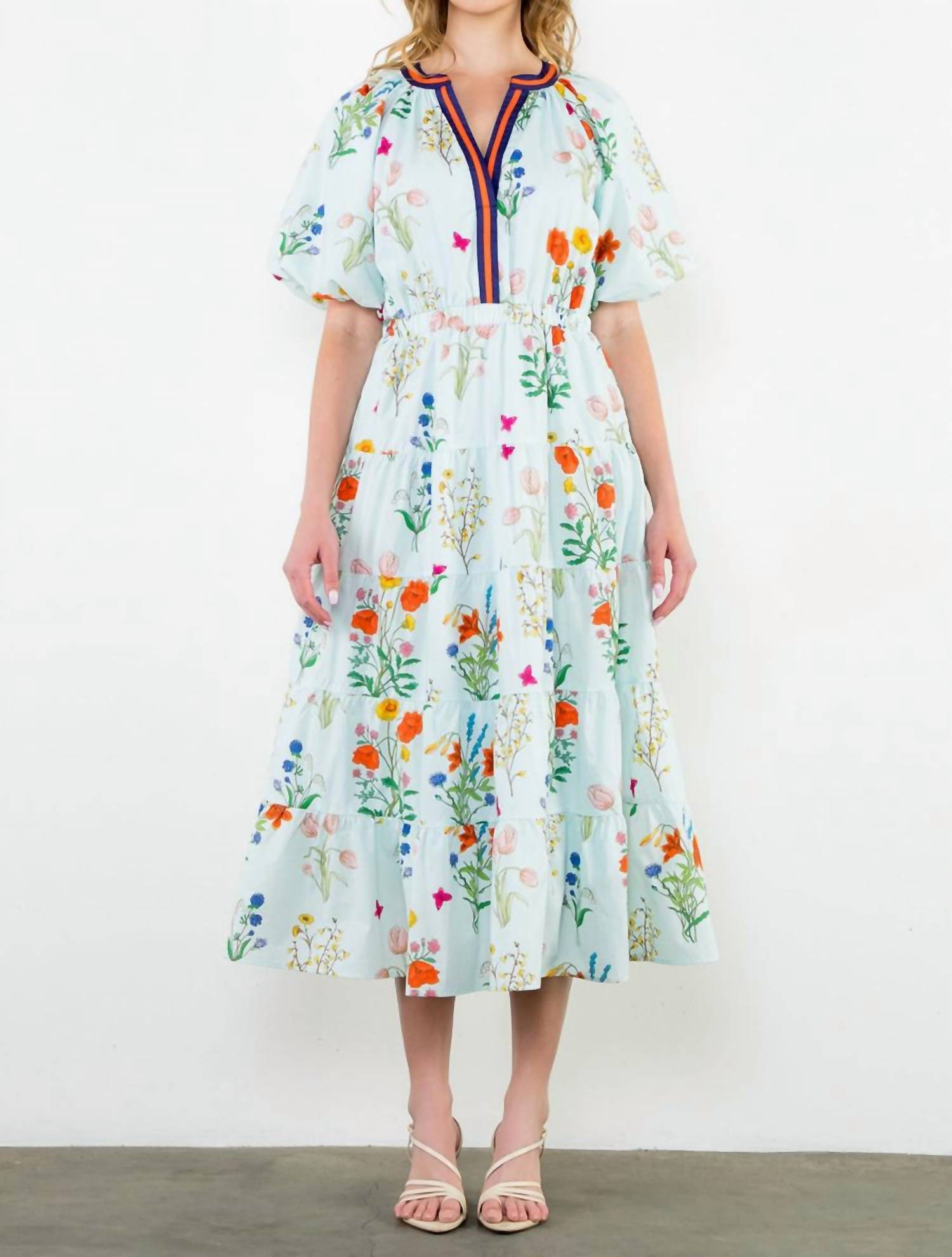 Thml - Puff Sleeve Floral Print Dress