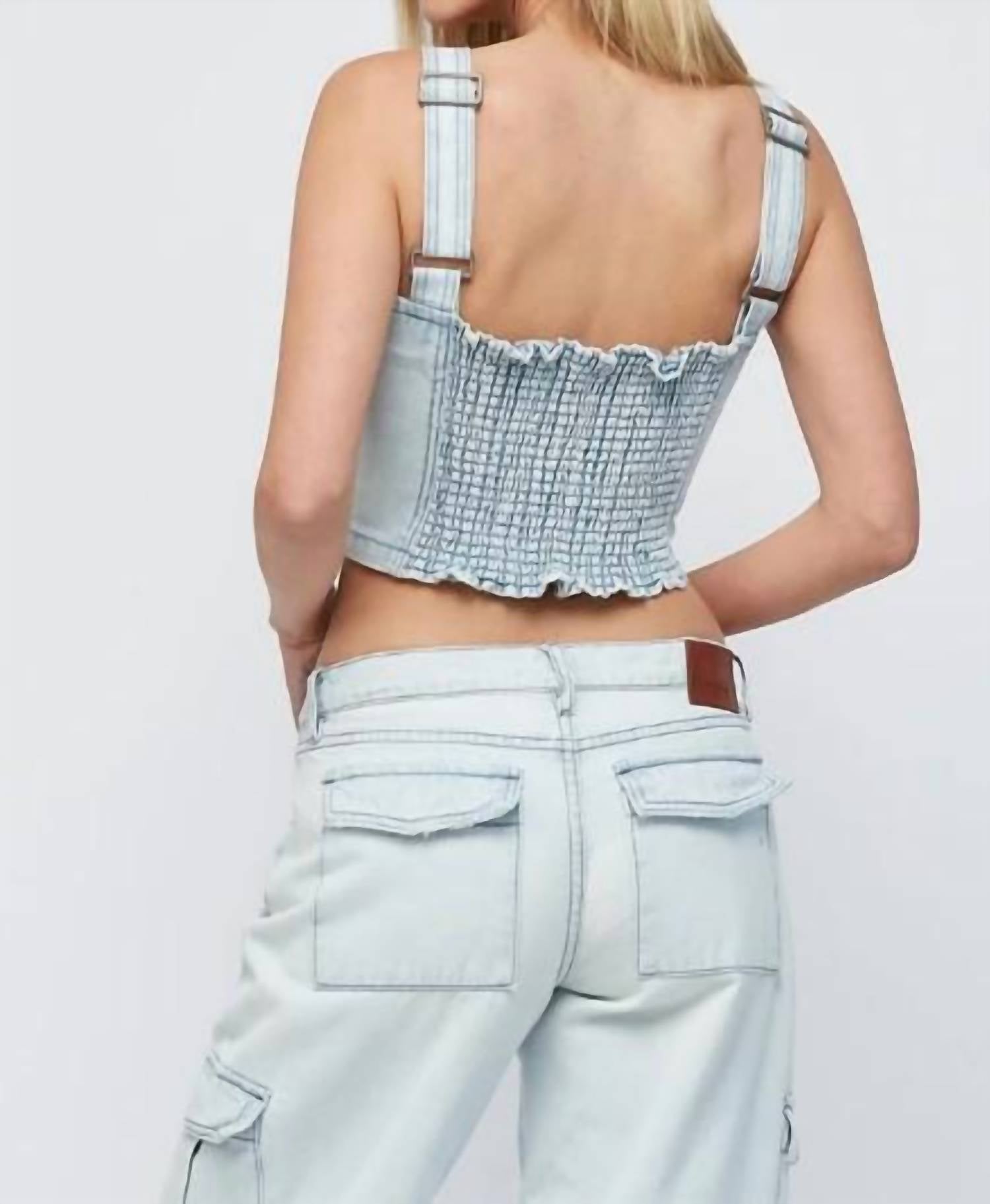 Hidden - Light Wash Bustier Top