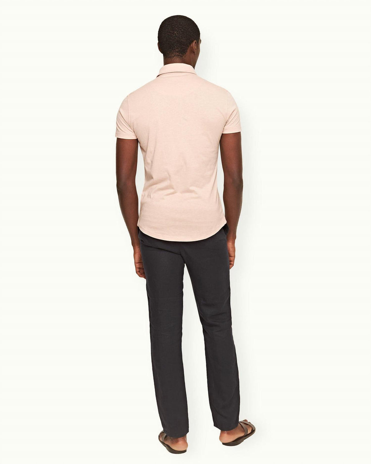 Orlebar Brown Cornell Linen Trouser in night iris - men's pants - detail view