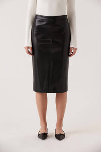Rue Sophie Women's Bridget Faux Leather Skirt in black - women's skirt