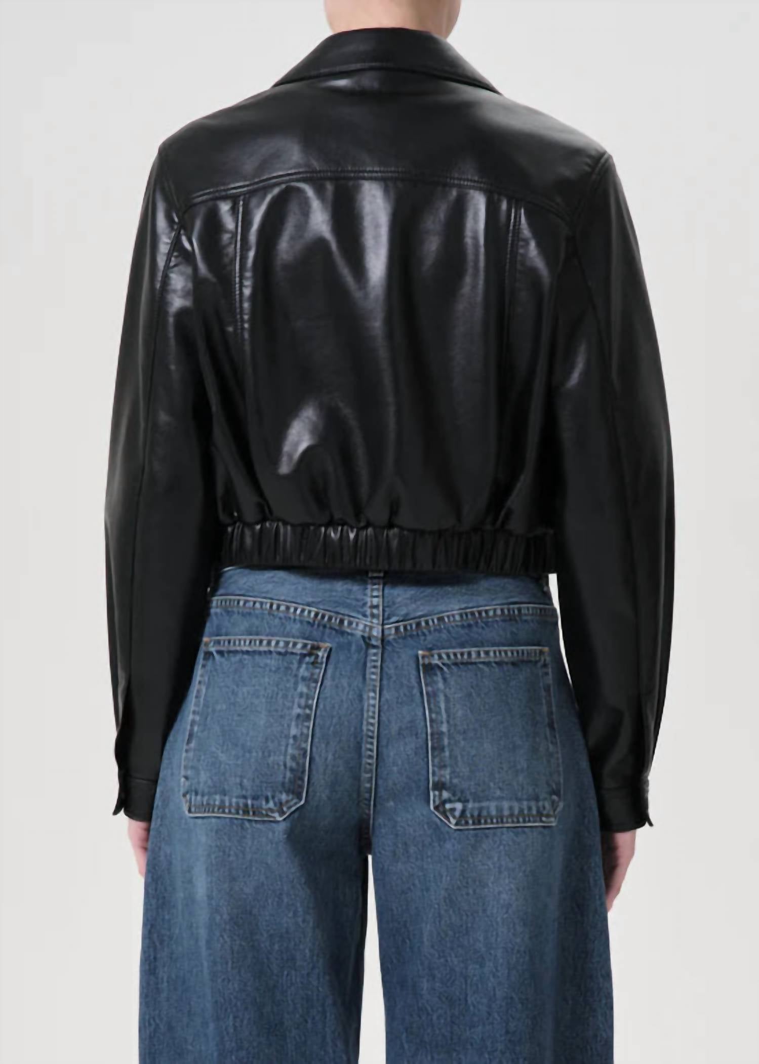 Agolde - Shoreditch Ski Club X Agolde Essie Recycled Leather Cropped Jacket
