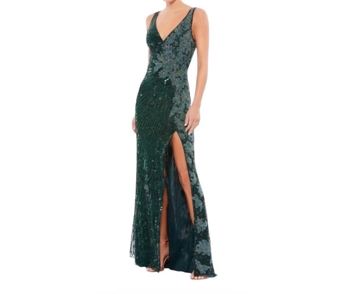 Mac Duggal - Beaded Floral Sequin Gown