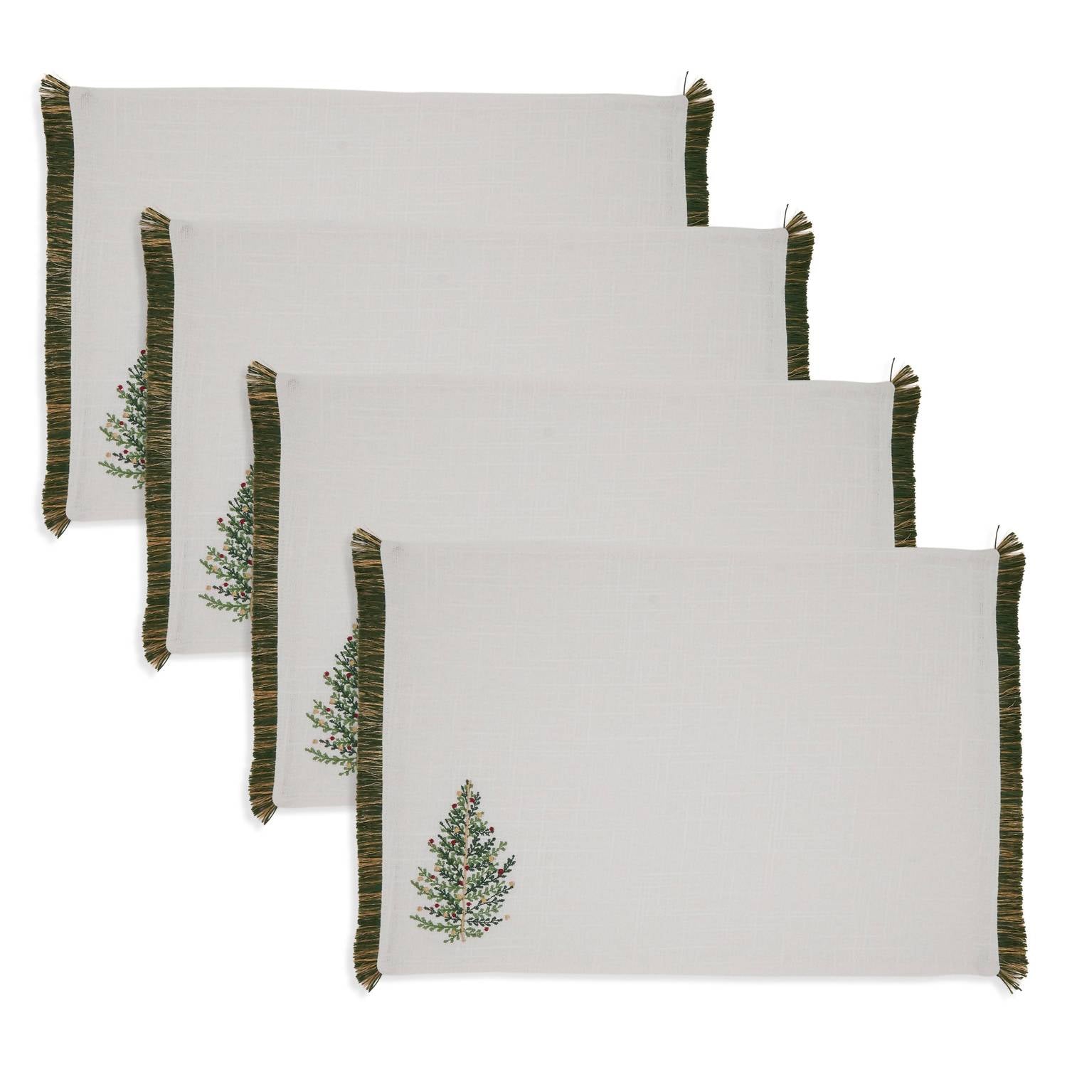 Saro Lifestyle - Forest Of Cheer Placemats - Set Of 4