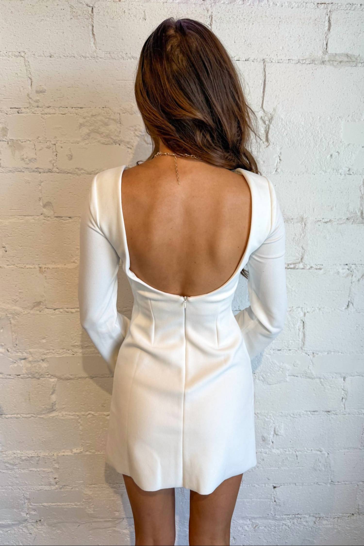 Adeline - Pippa Long Sleeve Boat Neck Mini Dress