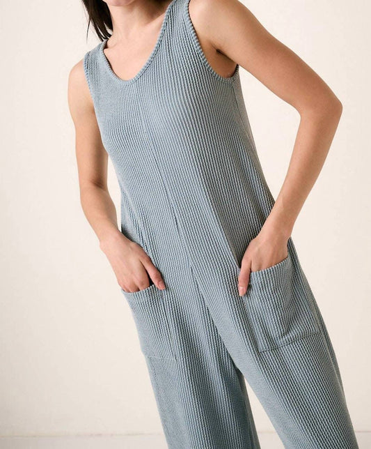 Mittoshop - Sleeveless Ribbed Wide Jumpsuit