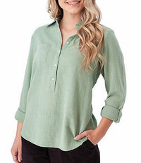 Aventura Women's Laken Top in granite green - women's blouse