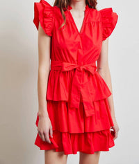 Heyson - Cherry On Top Poplin Ruffle Dress