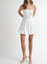 Mable - Ribbed Balloon Tube Mini Dress