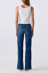 AMO Rose Mini Bootcut Jeans in lush - women's jeans - detail view