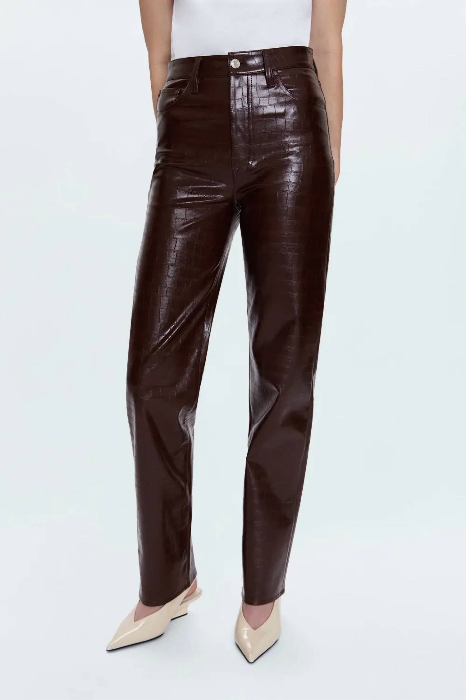 PISTOLA Cassie Straight Leg Pant in tobacco croc - women's pants