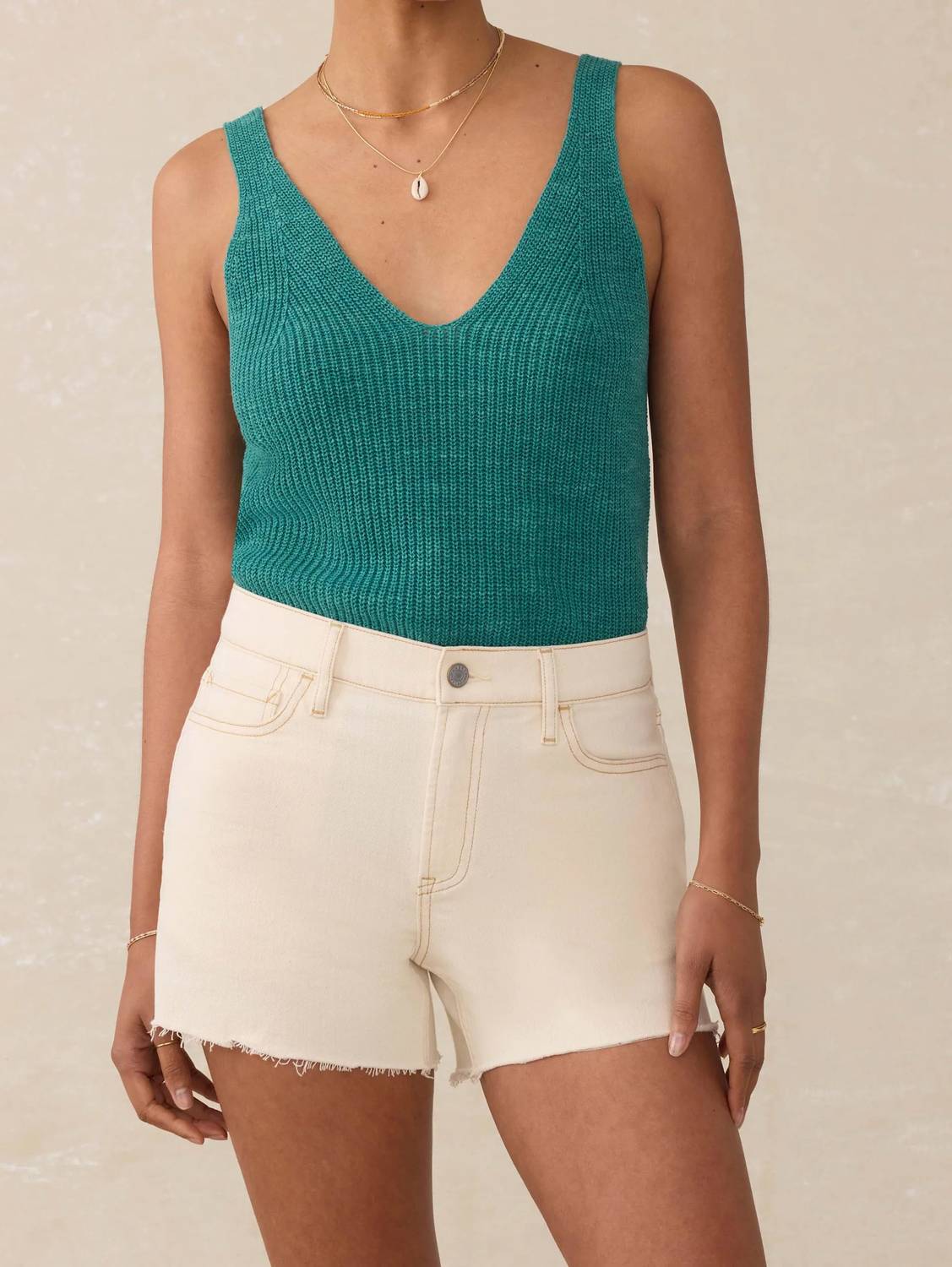 Faherty - miramar linen v-neck tank