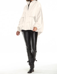 Planet By Lauren G. - Nylon Chic Bomber Jacket