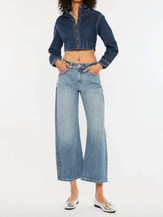 Kancan - Mid Rise Loose Barrel Fit Jeans