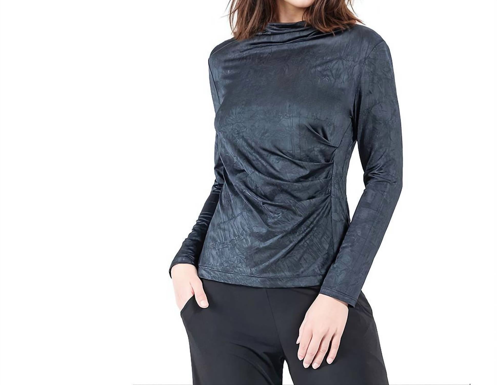 Clara Sunwoo - Draped Neck Side Ruched Top