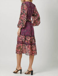 mystree Floral Fix Midi Dress in burgundy - women's dress - view 6