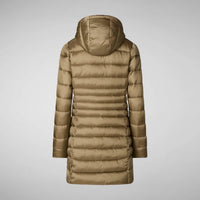 SAVE THE DUCK Reese Hooded Puffer Coat in husk green - women's top - view 5