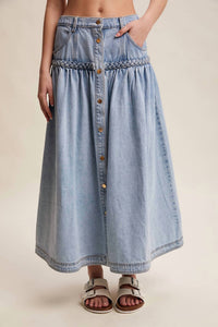 Listicle - Braided Waist Maxi Skirt