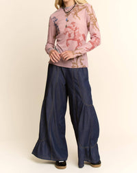 Davi & Dani - Running Horse Camo Printed Mesh Top