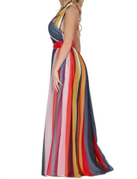 L'Atiste - Stripe Halter Maxi Dress