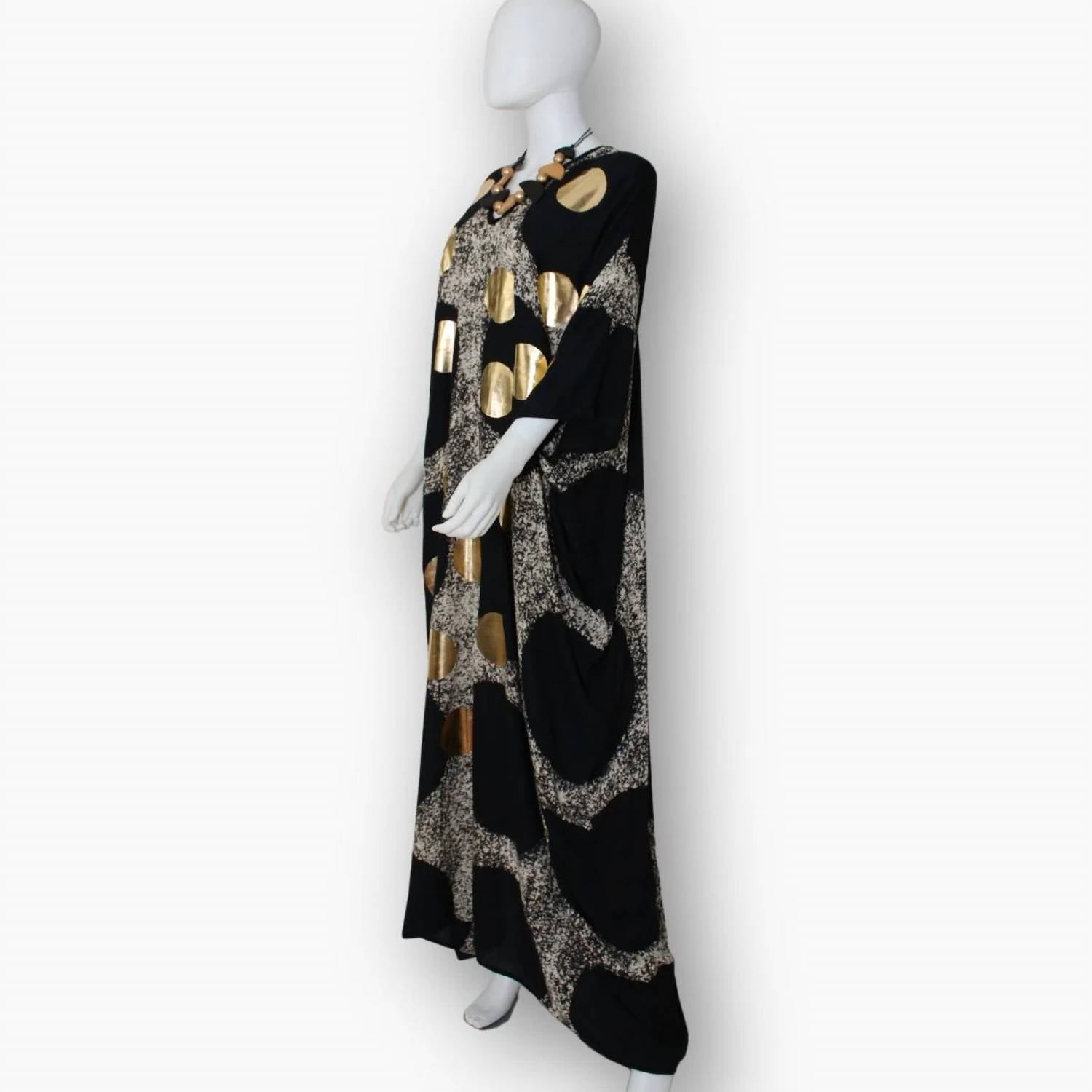 Sylca Designs - Women's V-Neck Polka Dot Caftan